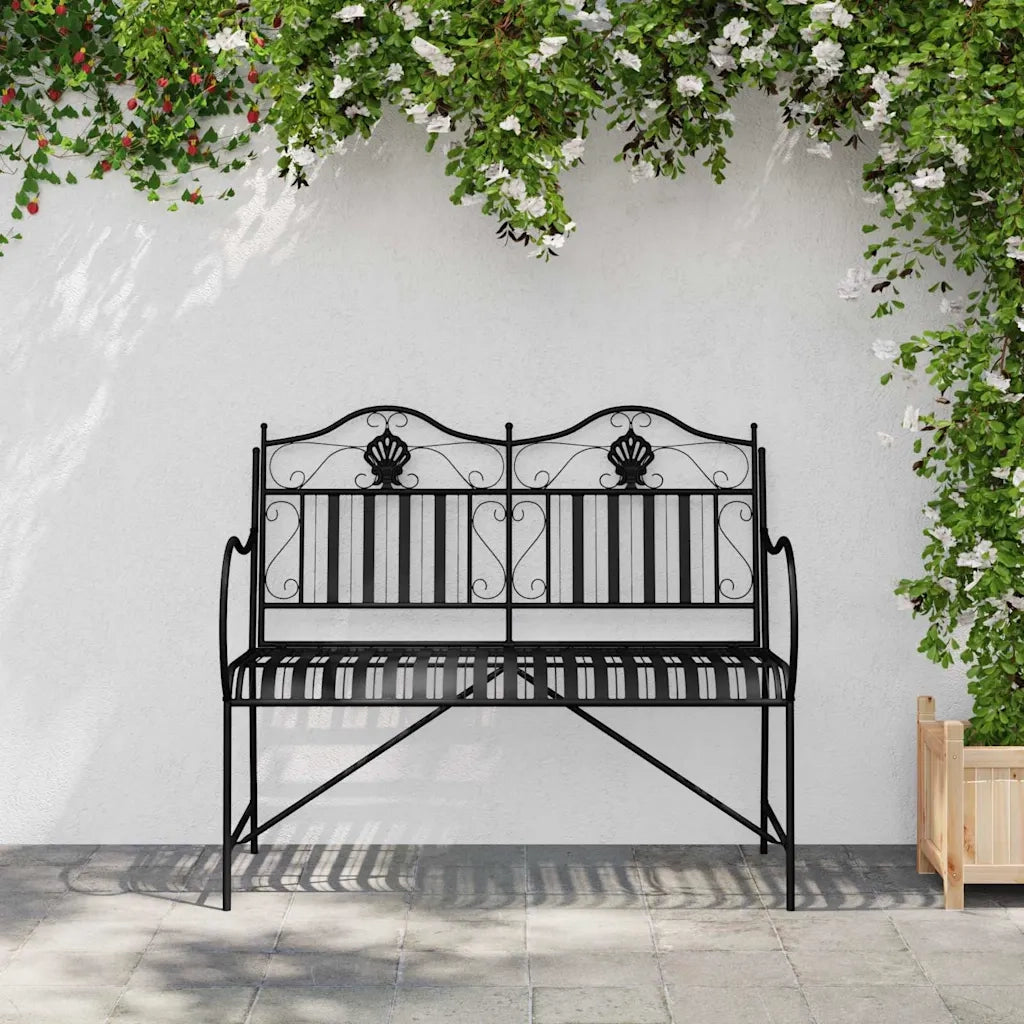 Panchina da Giardino | Panca da Giardino Nero 103,5 x 59 x 89 cm Acciaio