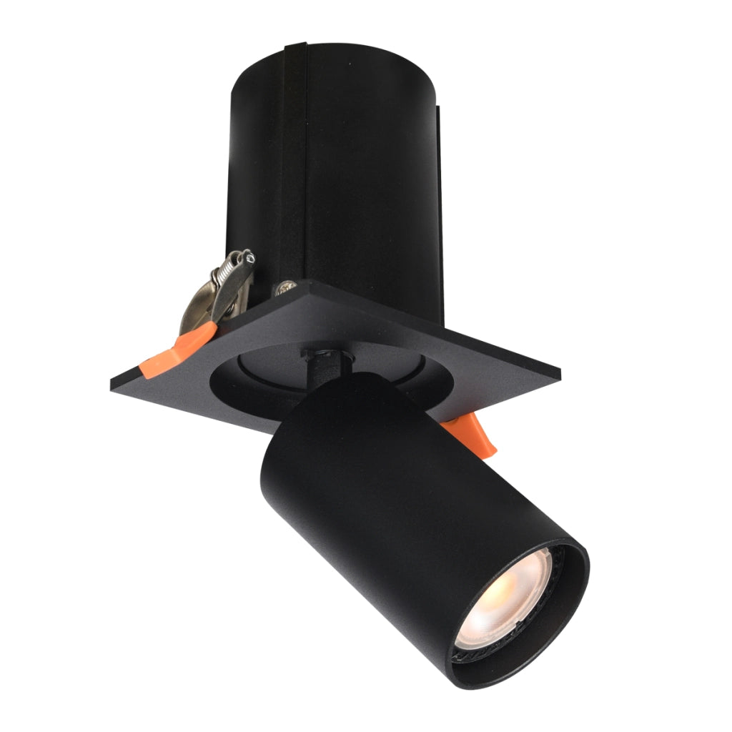 Faretto incasso Italux Termo quadrato nero GU10 10W
