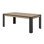 Tavolo da pranzo per 8 persone MEUNIER – Rovere & Nero Opaco, 195×77×100 cm