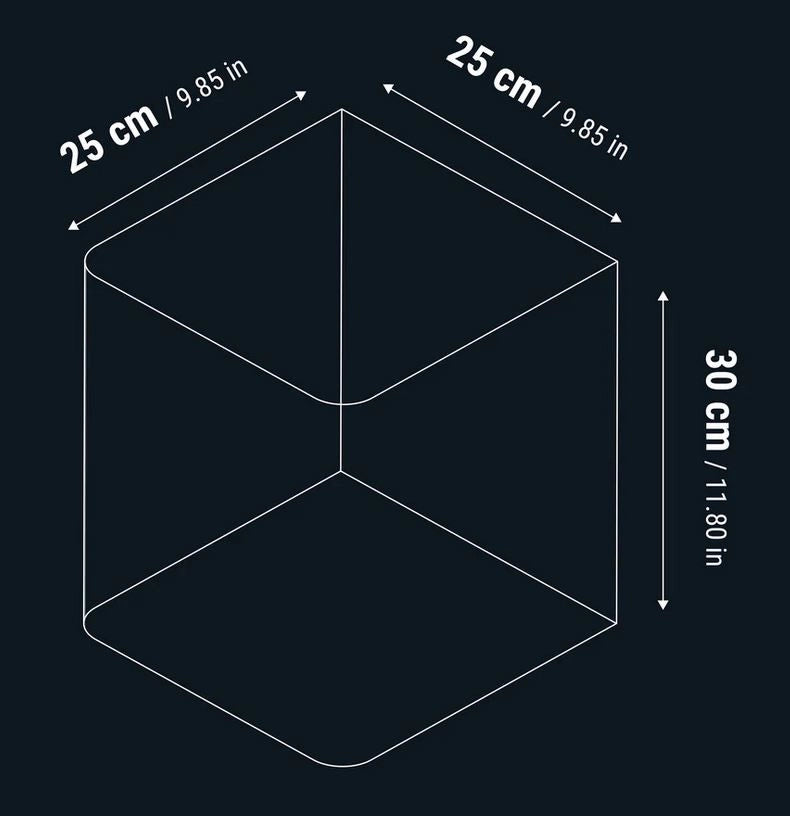 Dennerle Nano Cube 20L - Mini acquario con vetro panoramico cm25x25x30h