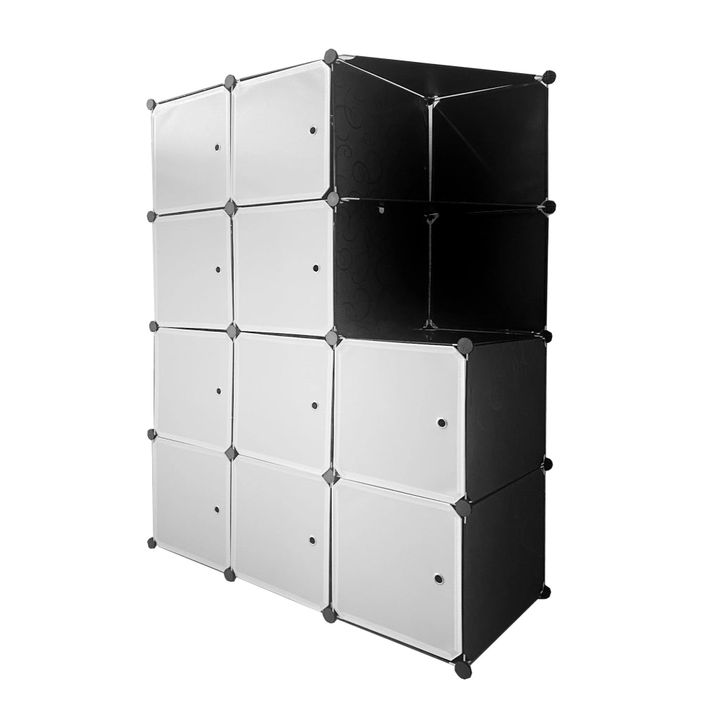 Cubo personalizzabile Guardaroba Boxed Nyana Home 10 Cubes/Doors Organizzazione domestica Appendiabiti Scarpiera 147x110x47cm Nero