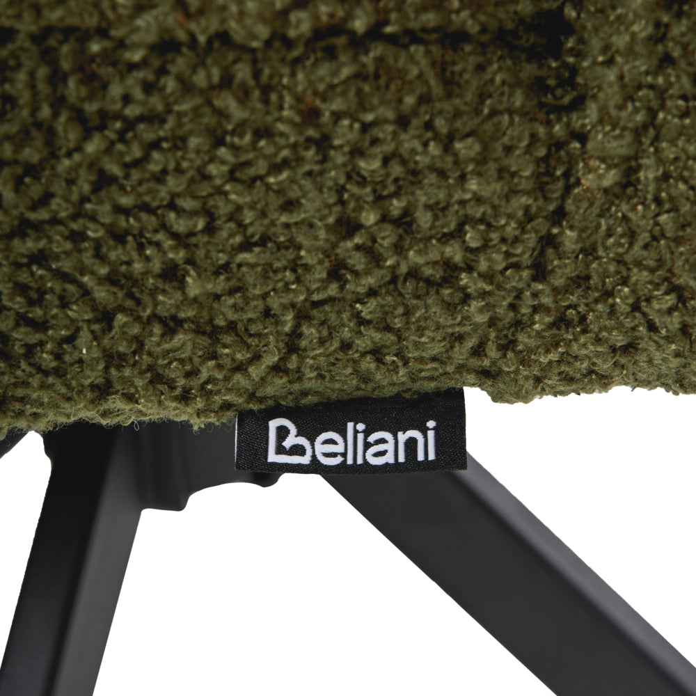 Set di 2 sedie da pranzo girevoli Rivestimento bouclé verde Base con gambe in metallo Sala da pranzo