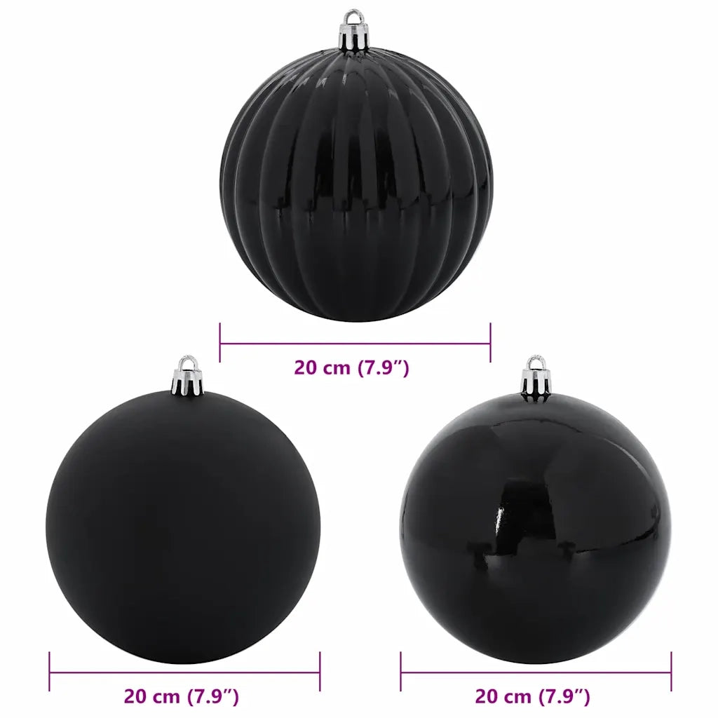 Set di palline di Natale XXL 4 pz Nero Plastica CFW3235477