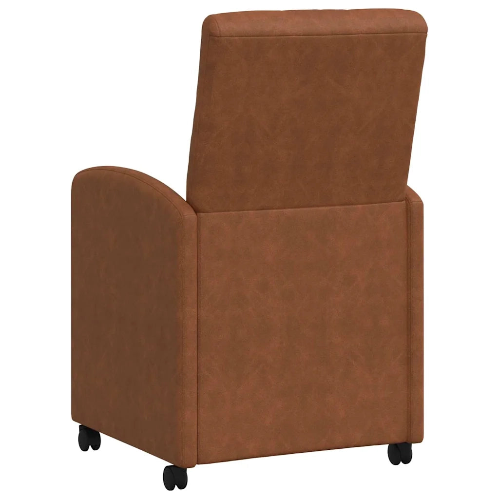Sedie da Pranzo con Ruote 2 pcs Marrone 58 x 67 x 97 cm 42017893