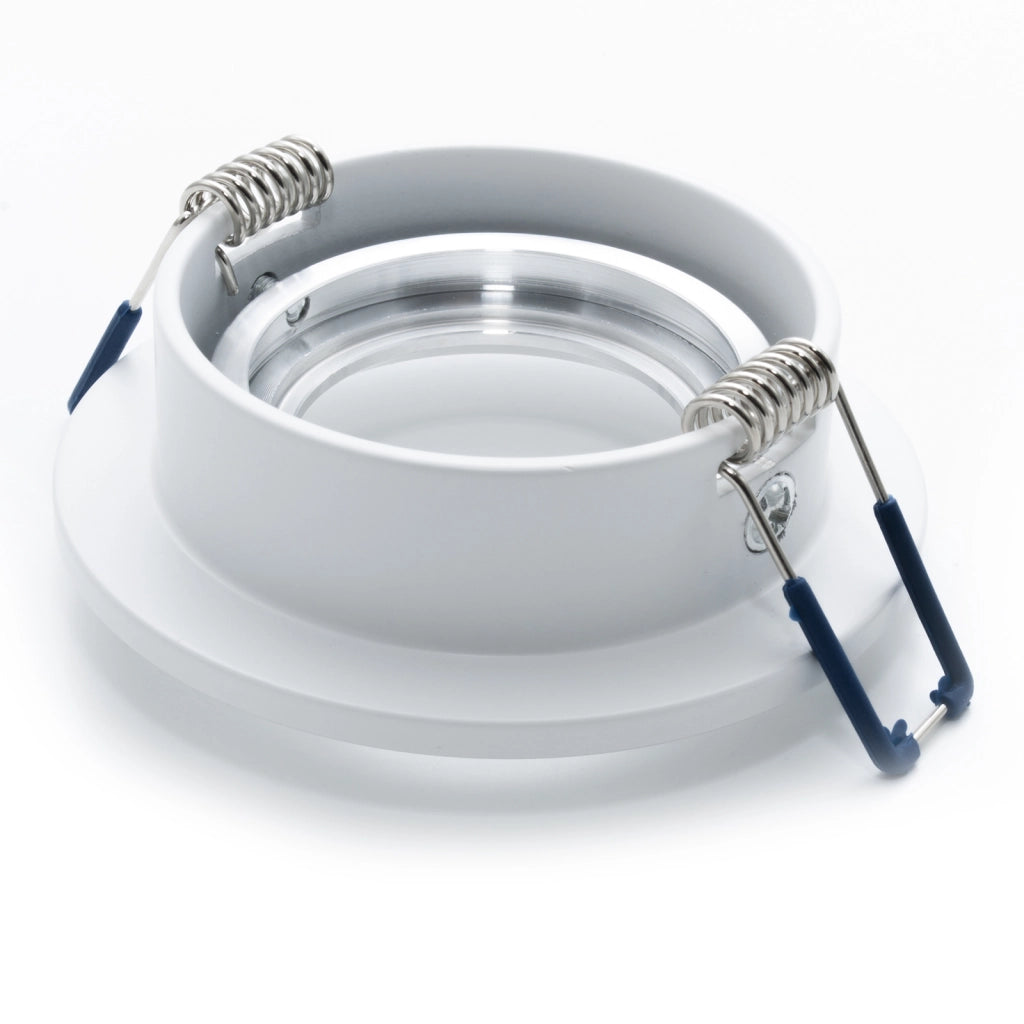 Porta faretto orientabile foro incasso 7cm cornice bianco silver luci soffitto cartongesso