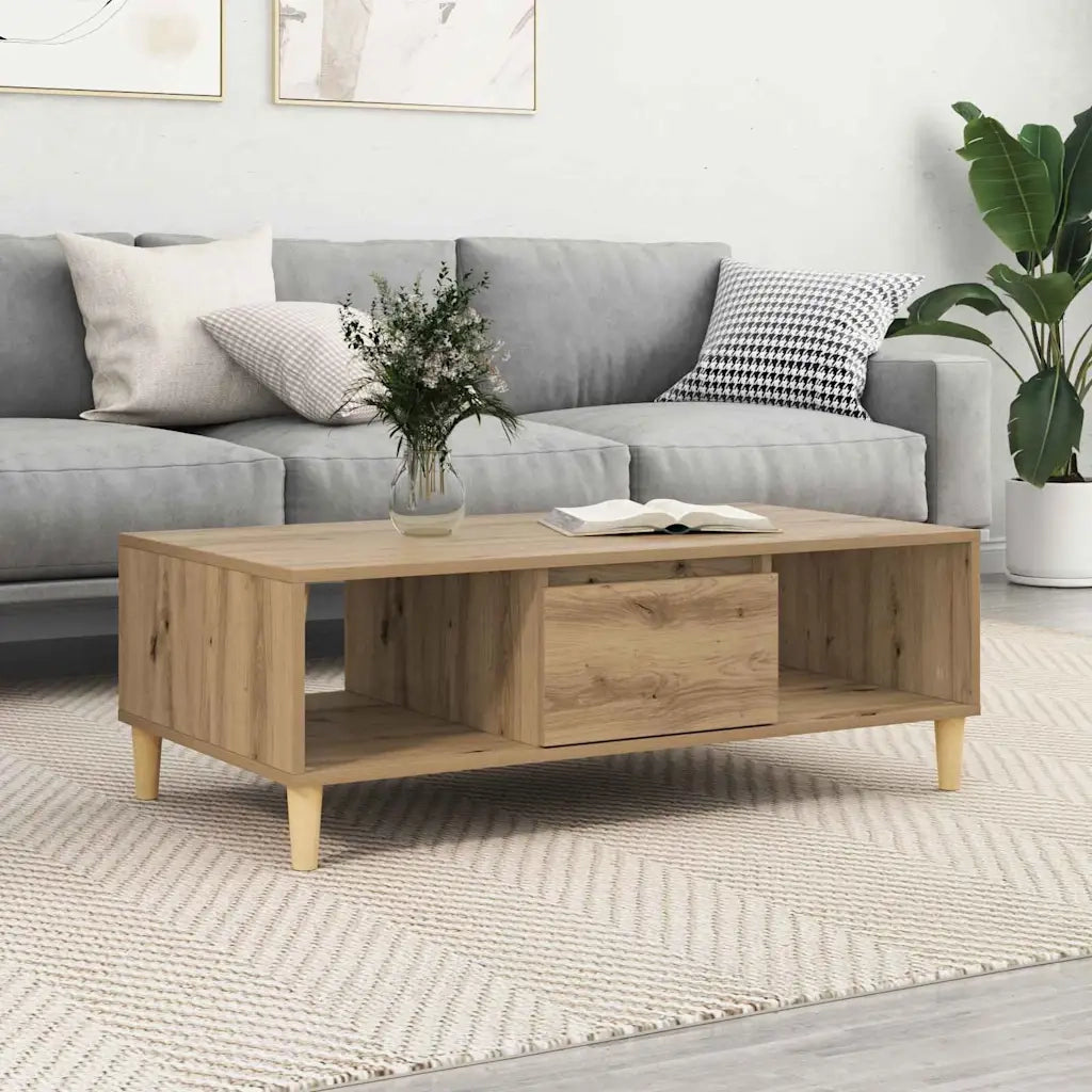 vidaXL Tavolino da salotto rovere artigianale 103.5 x 60 x 35 cm