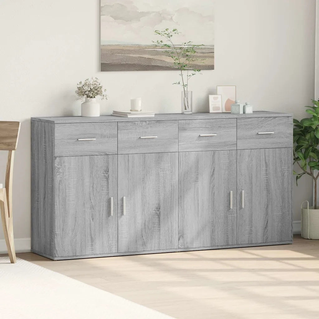 Credenze 2 pz Grigio Sonoma 79x38x80 cm in Legno Multistrato 3276621