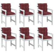 vidaXL Cuscini Sedia Schiena Bassa 6 pz Rosso Vino Mélange Tessuto