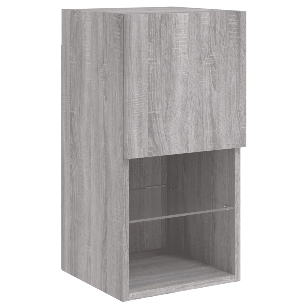 Mobile TV con Luci LED Grigio Sonoma 30,5x30x60 cm 836997