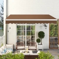 Tenda da Sole per Esterno Avvolgibile a Manovella in Metallo e Alluminio, 4x2.5m, Rosso Ruggine