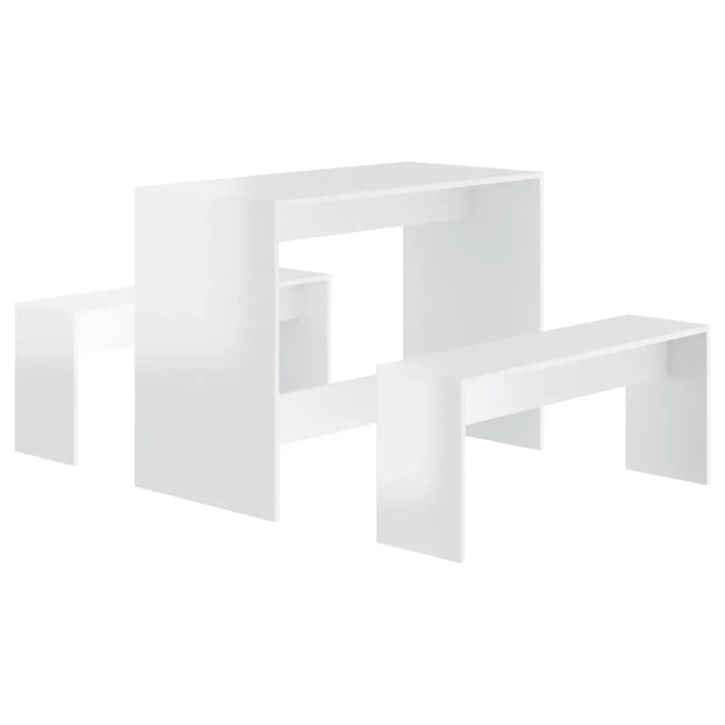 Set da Pranzo 3 Pz Bianco Lucido in Truciolato 809482