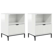 Set di 2 Comodini | Armadio da Notte | Mobiletto da notte Bianco lucido 49 x 36 x 61 cm