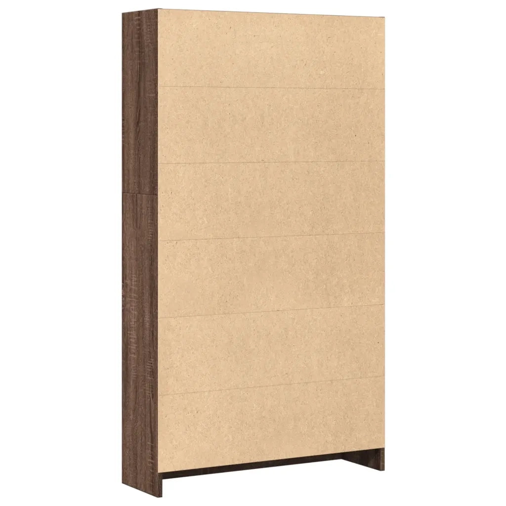 Libreria-Scaffale per Libri-Mobile di Stoccaggio Rovere Marrone 80x24x143 cm in Legno Multistrato