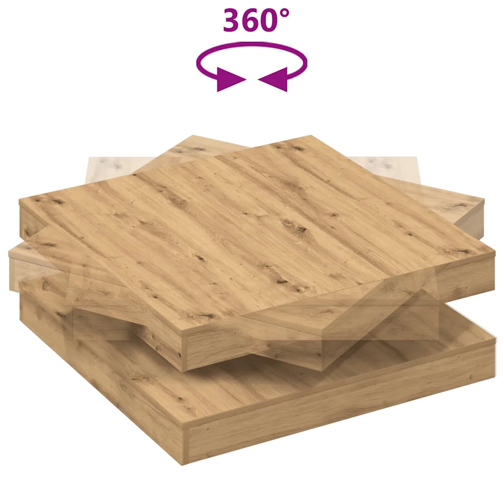 vidaXL Tavolino da Caffè Girevole a 360 Gradi Artigianale 90x90x34,5cm