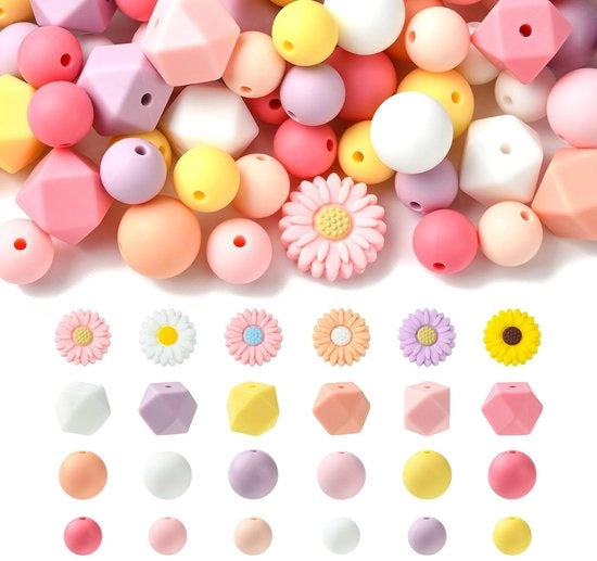 Set di Filigrana in Silicone 114 pezzi - Fiore di Margherita/Ottocanto - 12mm/10mm/15mm - Orecchino a Distanza - Filigrane Singole - Per Collana/Bracciale/Catena - Set di Filigrane