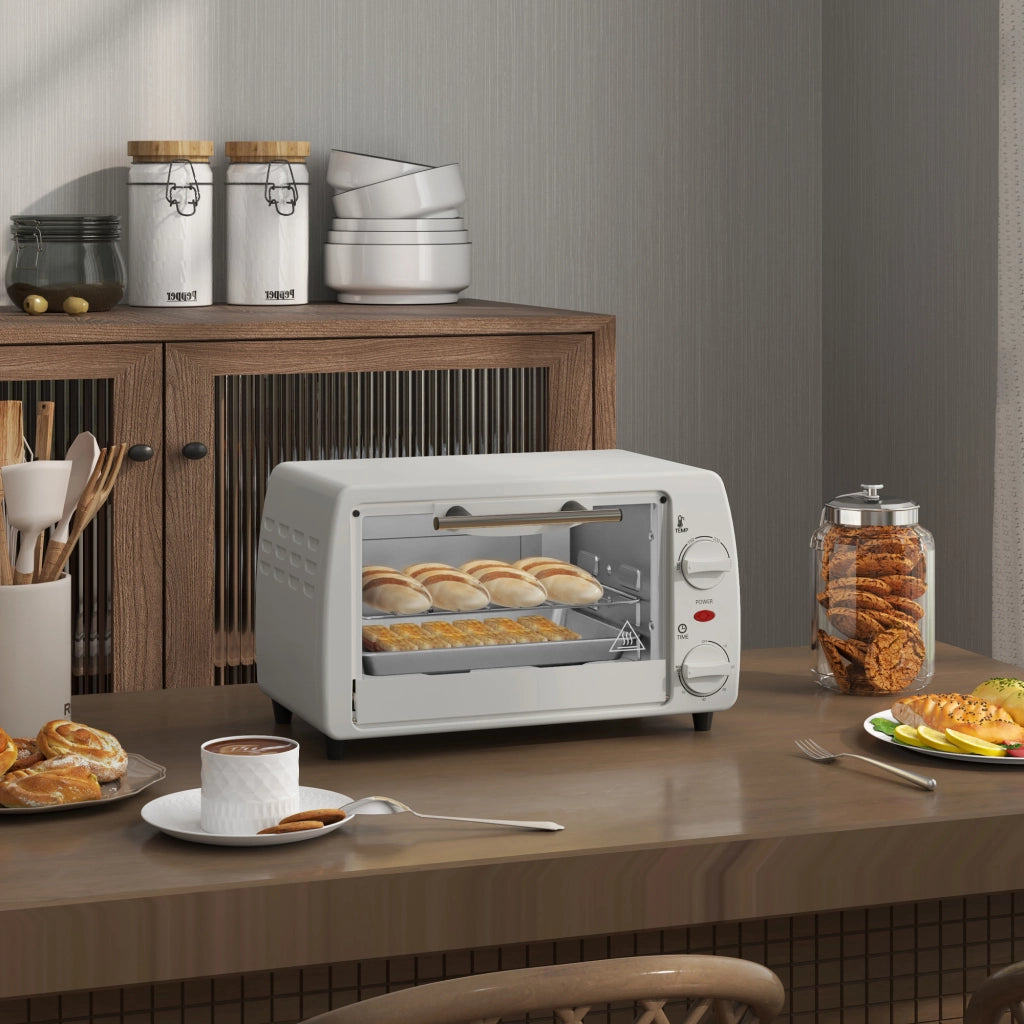 Mini Forno da Tavolo 36;5x26x22 cm 750 W con Teglia; Griglia e Temperatura fino a 230°C