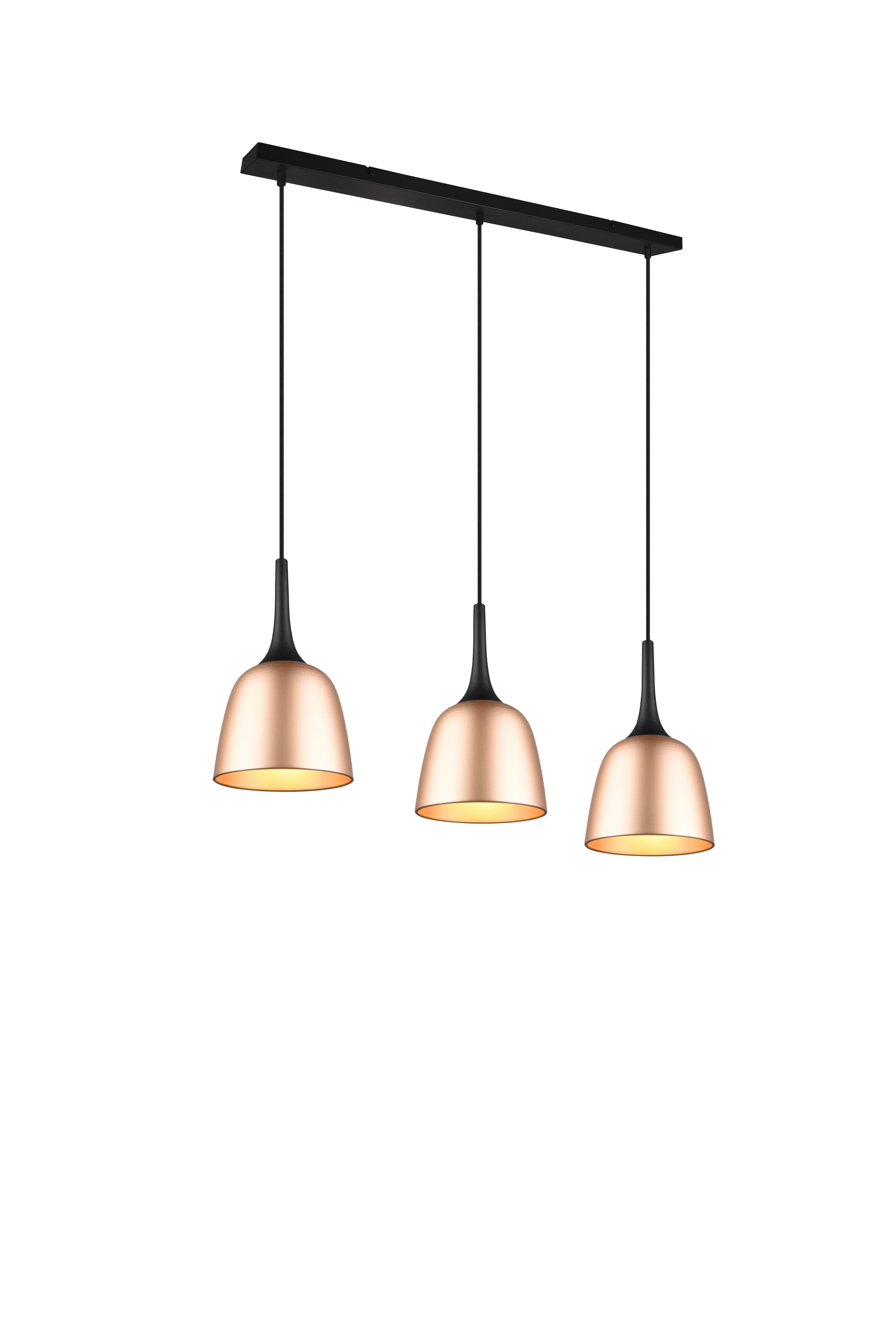 Lampada a Sospensione da Interno  E27 in Alluminio Ottone Satinato