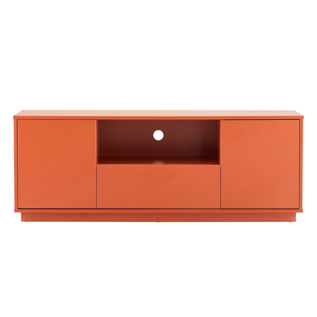 Oviala - Mobile TV moderno rettangolare L140 cm mattone