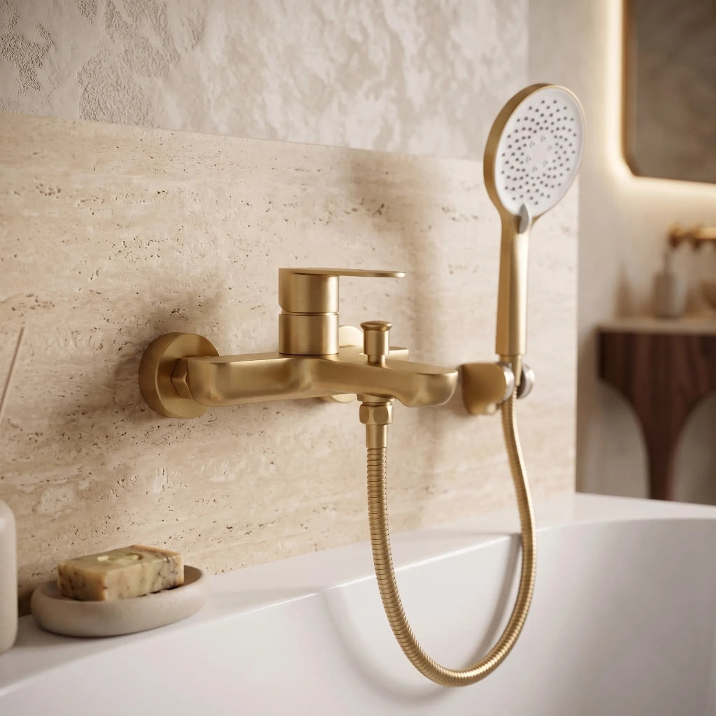 Rubinetto Da Vasca Rea Logan Brush Gold