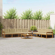 Set di divani da esterno con cuscino 8 pcs Naturale e Beige 3367291