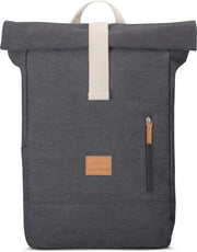 Borsa da Spalla per Uomo e Donna Grigia - Adam Medio - Rolltop con Tasca per Laptop per Scuola di Business Universitaria - 15L - Canapa Tessuta - Impermeabile
