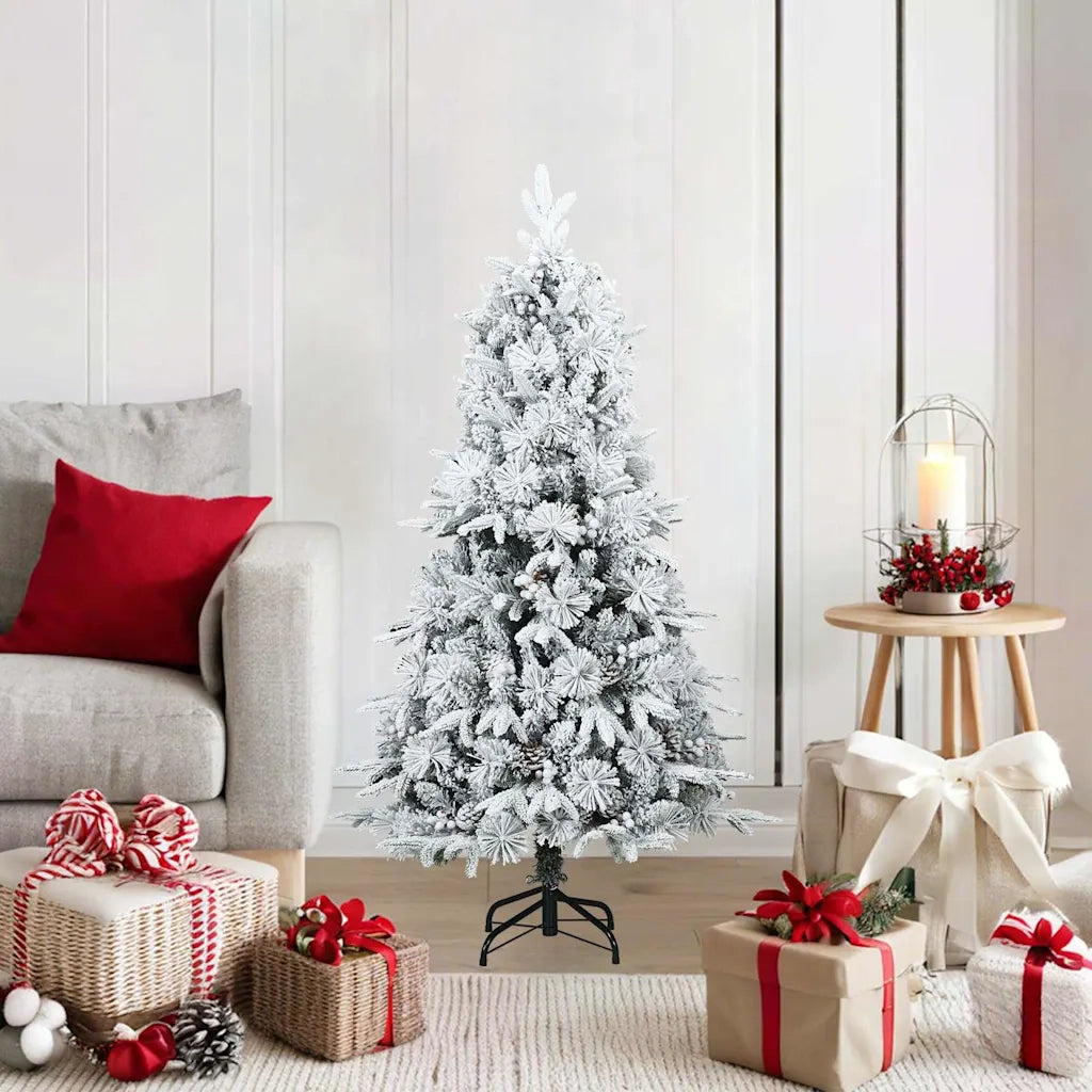Albero di Natale | Decorazioni natalizie Artificiale Snodato Foderato di Neve Bianco