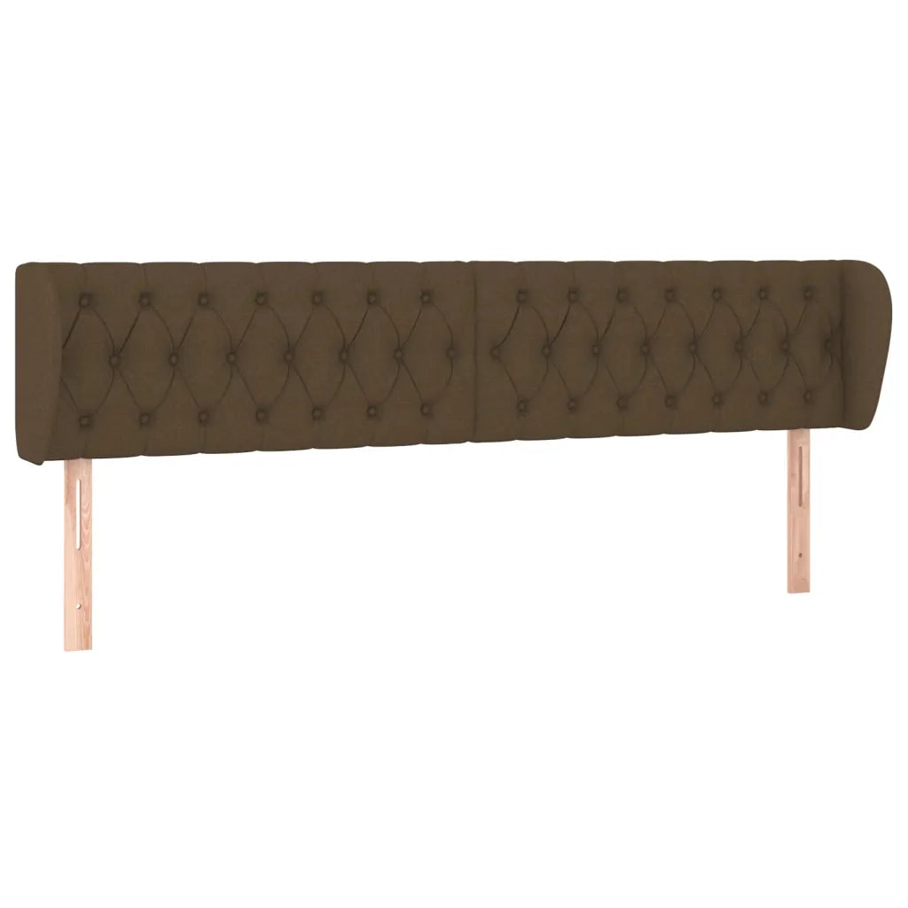 Testiera ad Orecchio-Testata con Orecchie Marrone Scuro 203x23x78/88 cm in Tessuto 740134