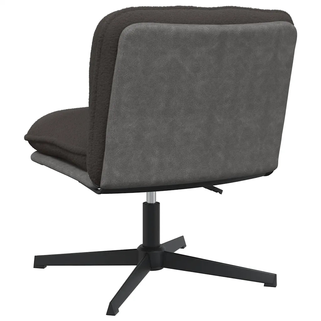 vidaXL Sedia da Ufficio Girevole Riccio Grigio Scuro Effetto Lana
