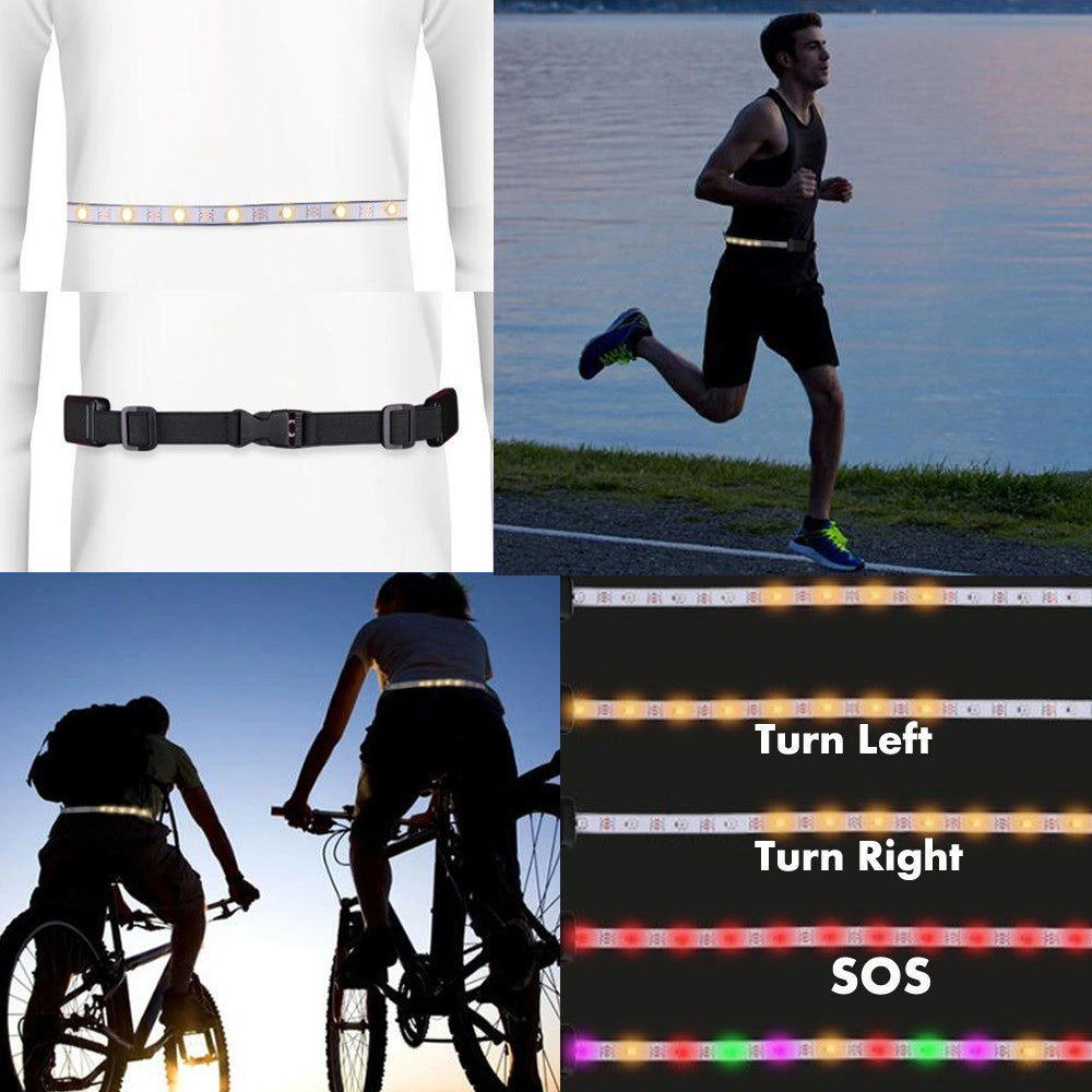 Trade Shop - Cintura Indicatore Direzione Lampaggianti Per Bici Sos A Led Ricaricabile 1200ma -