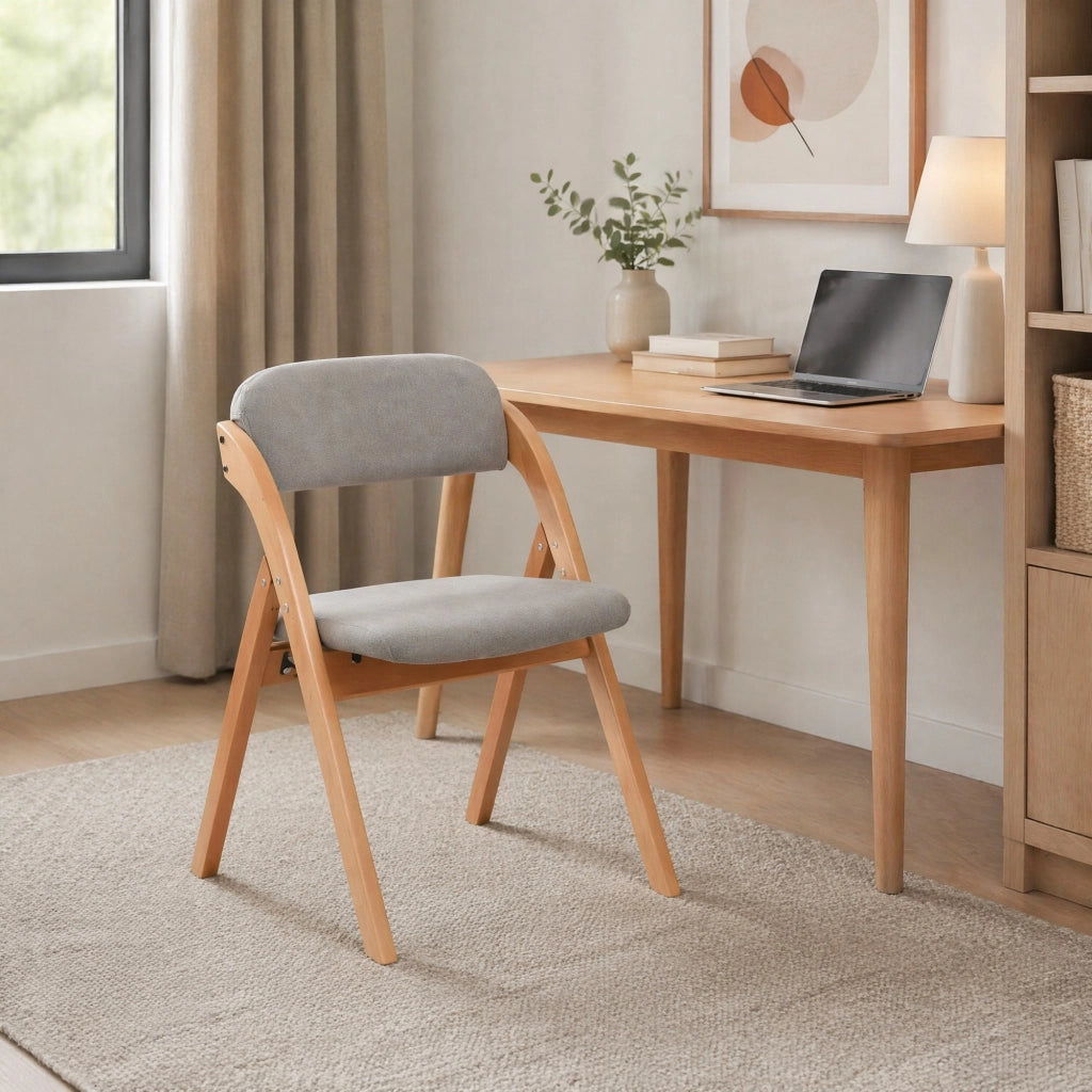 SEDIE PIEGHEVOLI IMBOTTITE Set da 2 Legno Grigio