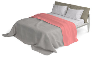 Set Lenzuola Singolo Sopra Sotto e Federe in Cotone Corallo