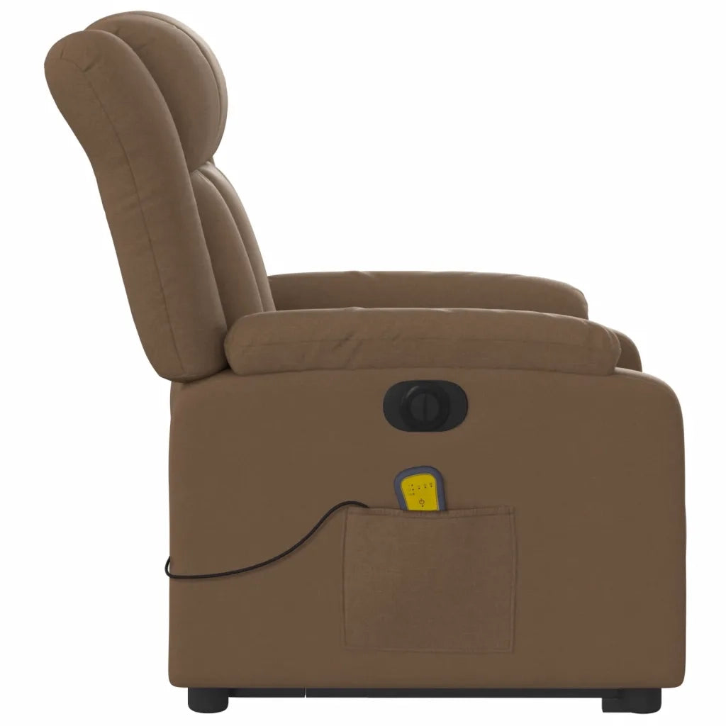 Poltrona Alzapersona Massaggiante Elettrica Marrone Tessuto 3205356