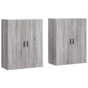 Armadietto a Muro | Mobili a Parete 2 pz Grigio Sonoma 69,5x34x90 cm