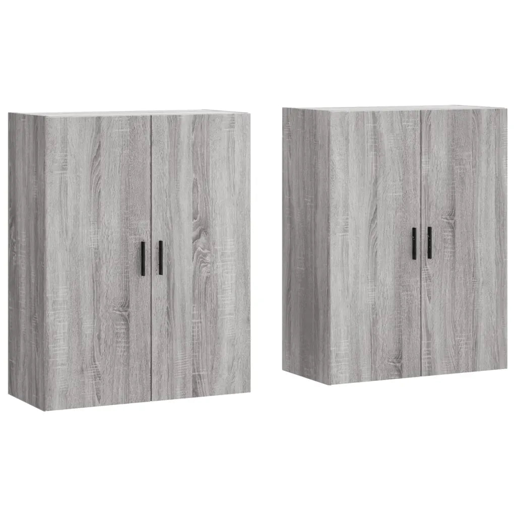 Armadietto a Muro | Mobili a Parete 2 pz Grigio Sonoma 69,5x34x90 cm