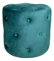 Pouf in velluto capitonnÃ© verde petrolio, poggiapiedi - Honey - PO26HO