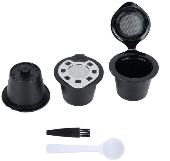 Capsule di Caffè Riscaldabili - 2 Pezzi - Ciotole a Filtro - Grade A Alimentare - Incluso Cucchiaio/Sfregiatore - Seconda Generazione Funzione Schiuma - Filtro per Caffè
