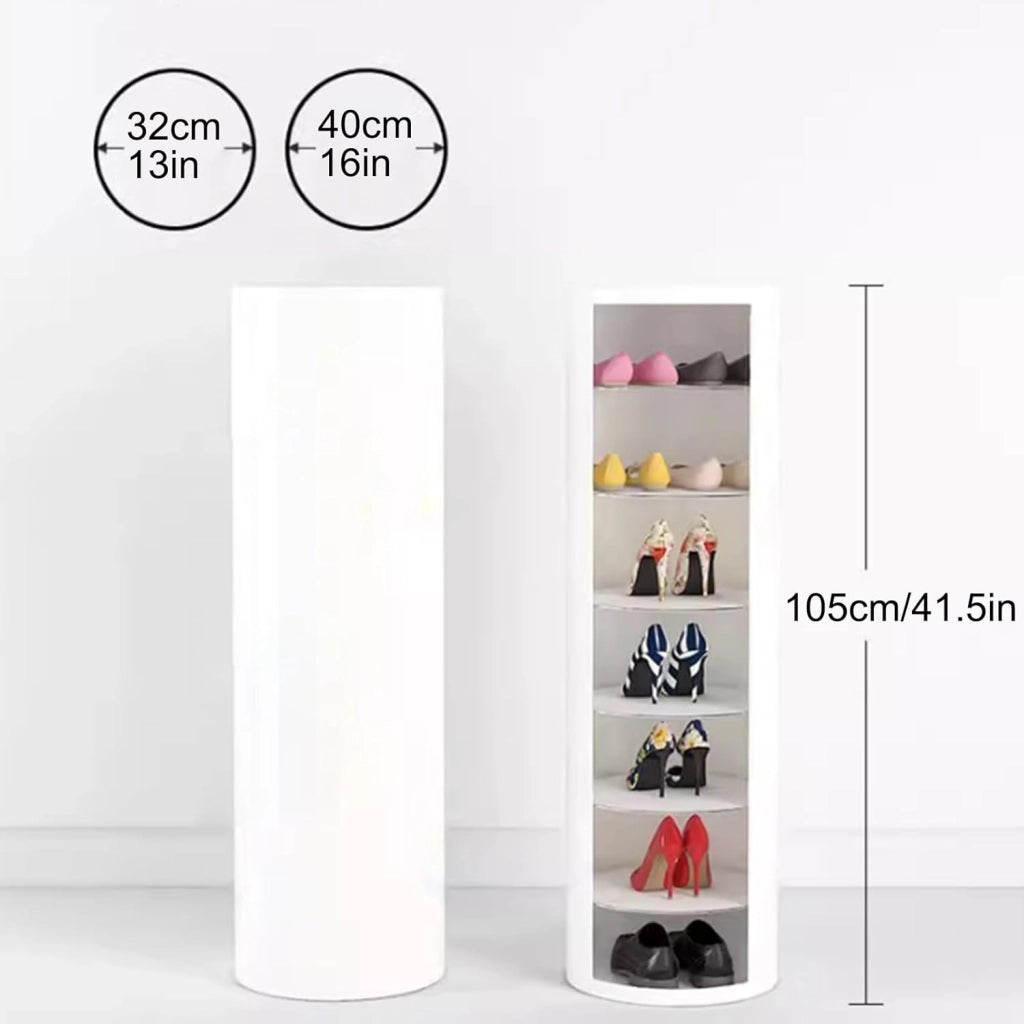 scarpiera Scarpiera Girevole a 360° - Organizzatore per Scarpe Autoportante in Metallo da 13 Pollici per Piccoli Spazi - Torre per Scarpiera Verticale - Supporto per Scarpiera Rotondo - Soluzione