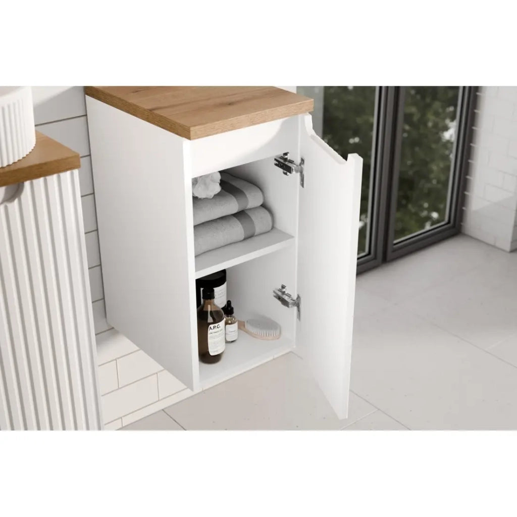 Mobile da bagno VANO - 1 porta - Bianco alpino - L30 × P18 × H57 cm - Da appendere