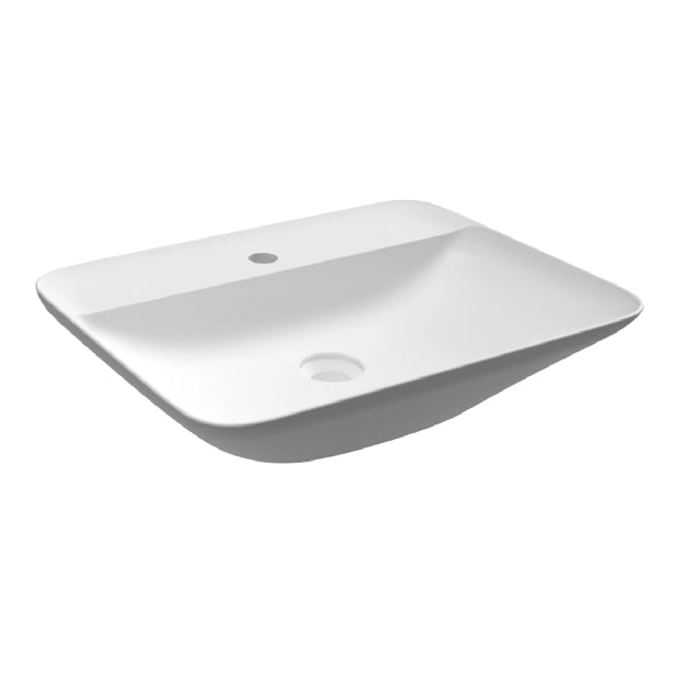 Lavabo appoggio rettangolare foro rubinetto Rak Ceramics Bianco