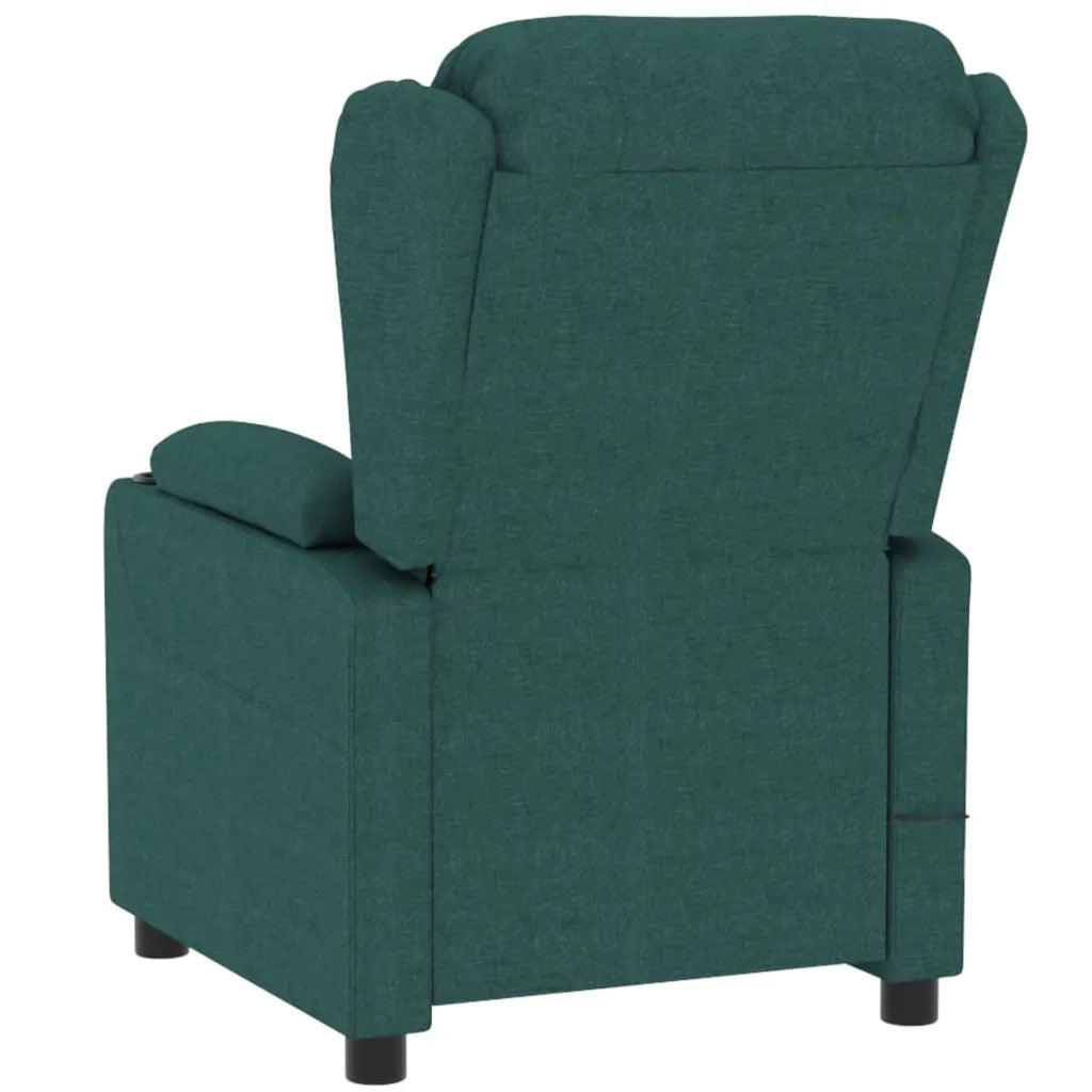 Poltrona | Sedia Relax Elettrica Reclinabile Verde Scuro in Tessuto