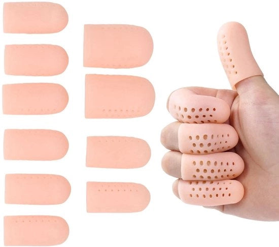 Protezione per adolescenti - Protezioni per le dita in silicone - Punto di pressione - Rilassamento - 10 pezzi - Protezione contro le vescicole e l'eccesso di pelle - Protezioni per le dita