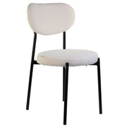 Marvin Sedia Chicago Teddy con Struttura in Metallo Nero Seduta Imbottita in Morbido Cotone Bouc X1 CHICAGO TEDDY BIANCO