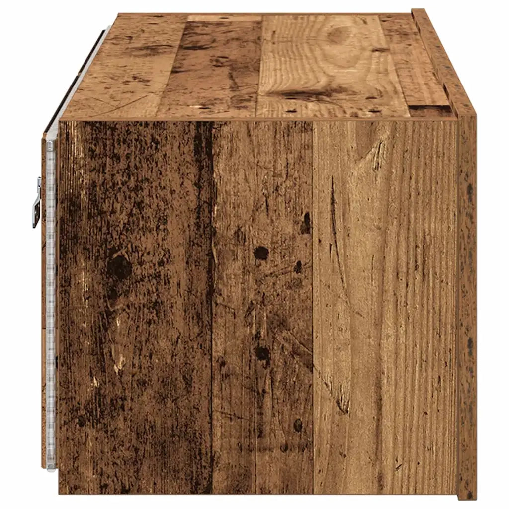 Mobile TV da parete con LED Legno vecchio 80 x 35 x 31 cm 863104