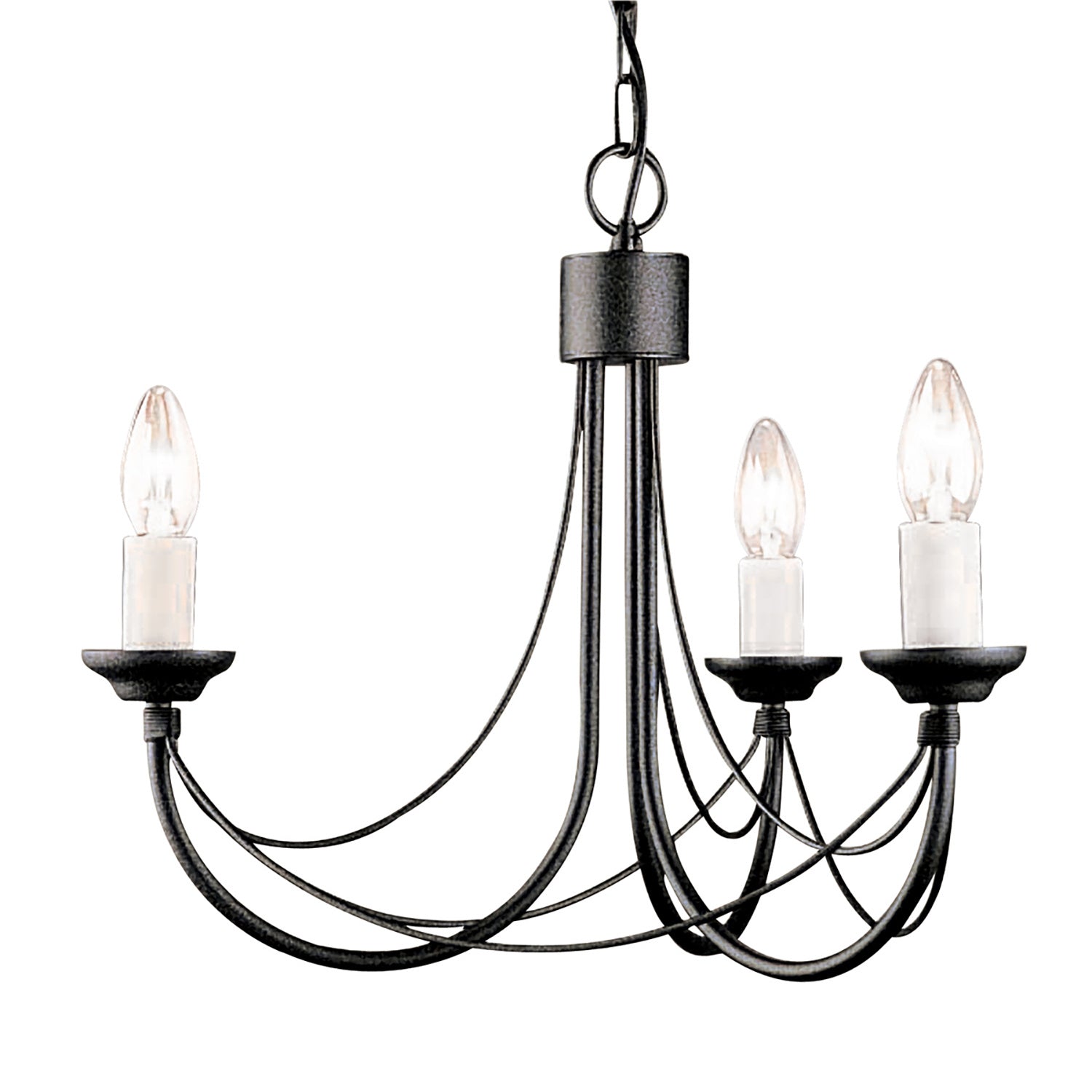 Lampadario Classico Carisbrooke Acciaio Nero 3 Luci E14