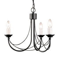 Lampadario Classico Carisbrooke Acciaio Nero 3 Luci E14