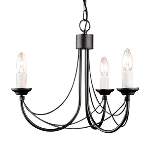 Lampadario Classico Carisbrooke Acciaio Nero 3 Luci E14