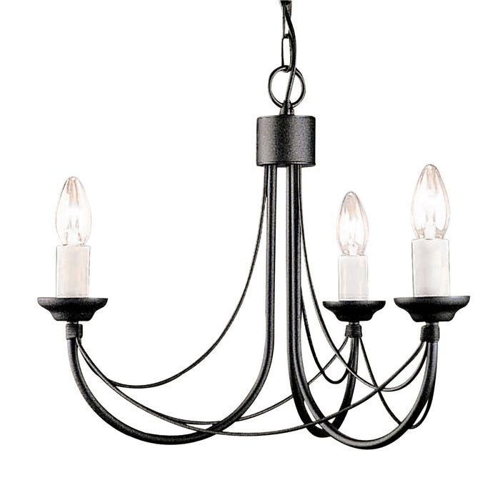 Lampadario Classico Carisbrooke Acciaio Nero 3 Luci E14