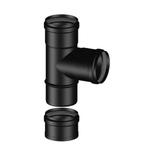 RACCORDO A TEE 90° FFM + TAPPO CIECO PELLET SMALTATO Diam. 100 STABI