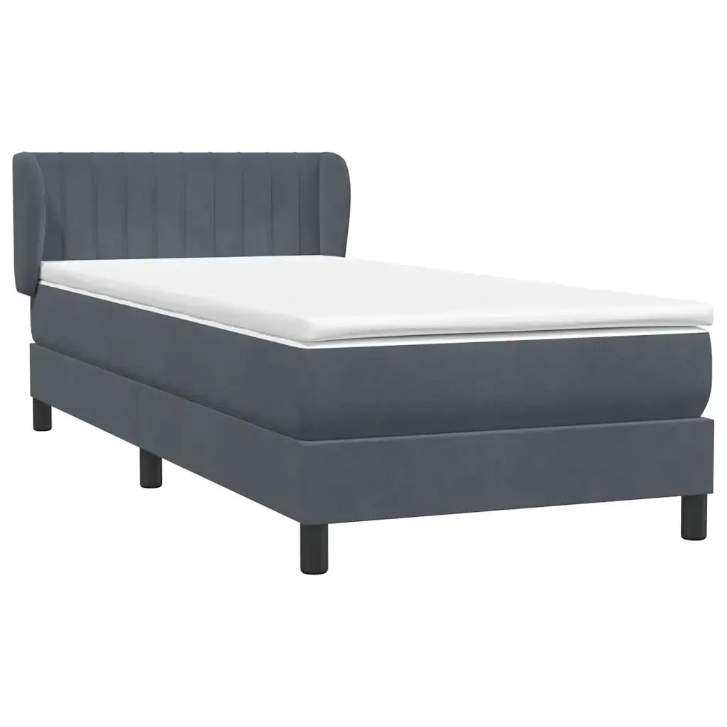 Giroletto a Molle con Materasso Grigio Scuro 80x210 cm Velluto 3317674