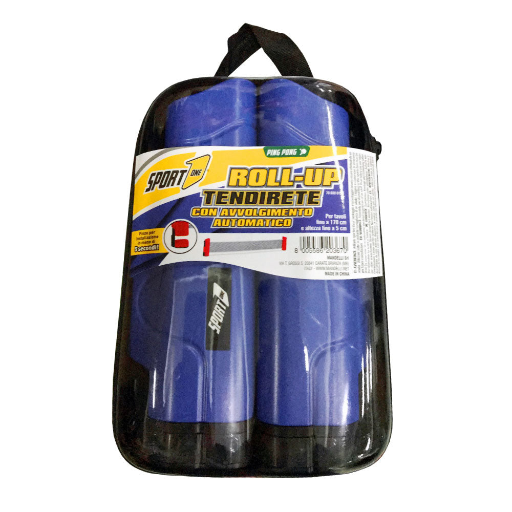 Rete Ping Pong Roll Up Estensibile fino a 170 cm Avvolgimento Automatico Blu o Rossa